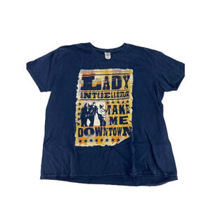 Gildan Blue Lady Antebellum Take Me Downtown Short Sleeve T Shirt Size XL